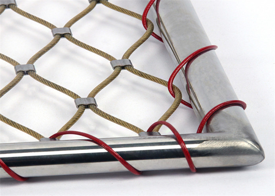 High Strength Beauty Ferruled Stainless Steel Knotted Rope Mesh 7*19