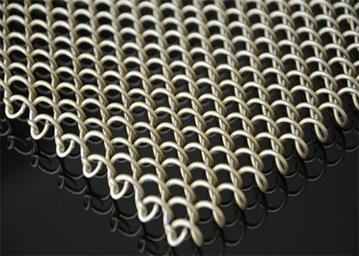 Custom 1.2mm Metal Coil Curtain Hotel Decoration Wire Mesh White Color