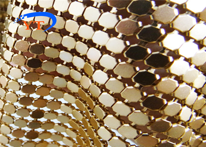 6mm Woven Metal Sequin Mesh Fabric 45*150cm For Table Cloth