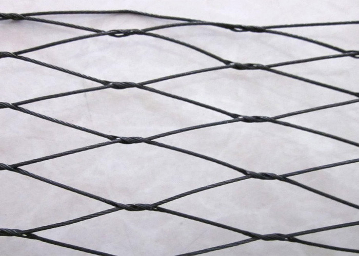 7x19 Black Oxide Wire Rope  Stainless Steel 304 Cable Net Aviary Mesh 80x80mm