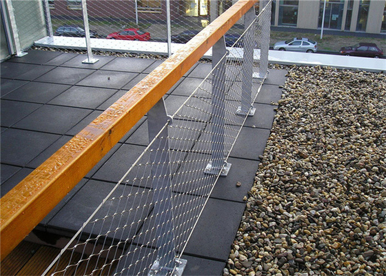 High Tensile Stair Railing Stainless Steel Ferrule Rope Mesh For Guard Rail Fence